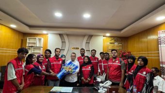 ঝালকাঠীতে নবগঠিত যুব রেডক্রিসেন্ট কমিটির শুভেচ্ছা বিনিময়